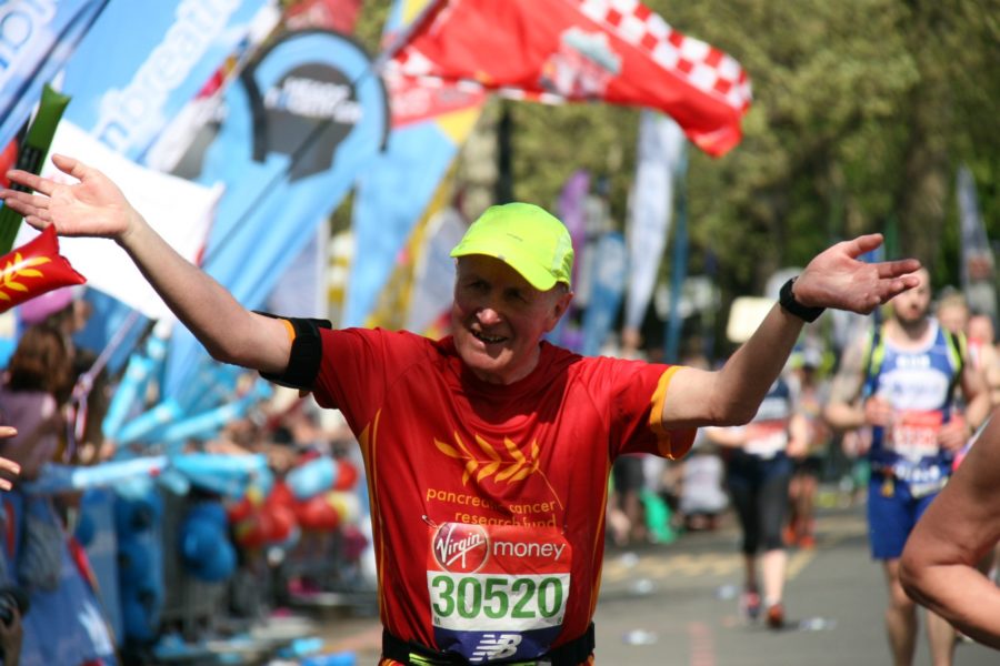 John White finishes the London Marathon