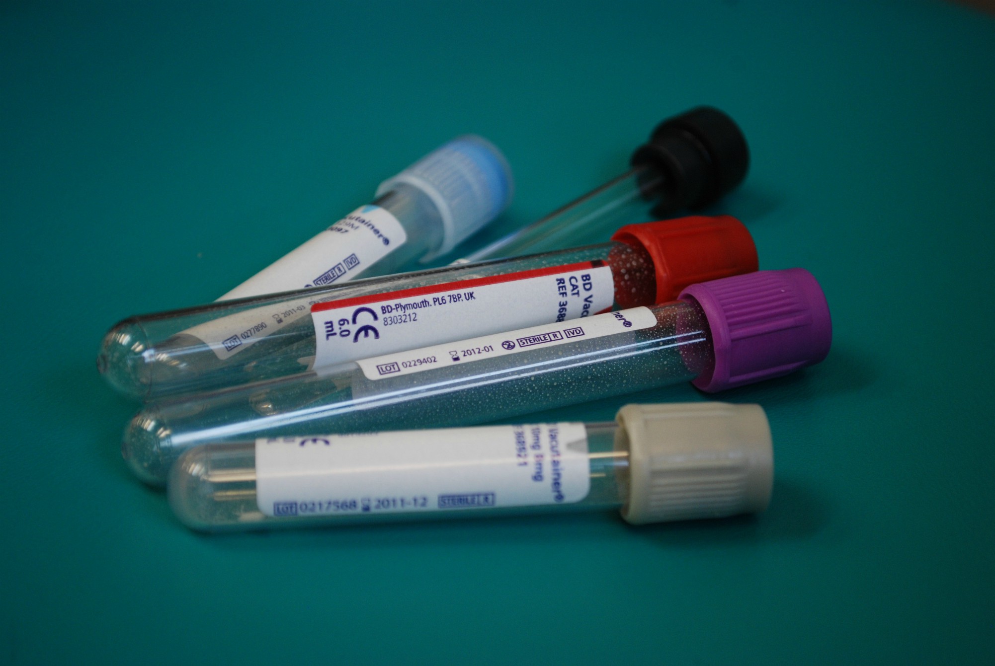 Test tubes for blood samples