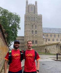 Monty and Tahir at Ely Cathedral starting point